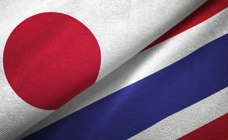 Japan and Thailand flags 