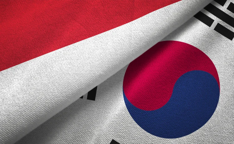 Indonesian and Korean flags