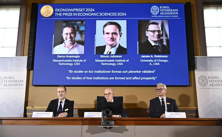 Daron Acemoglu, Simon Johnson and James Robinson Nobel prize winners