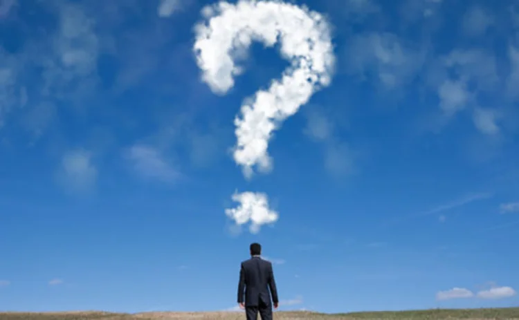 Concept image of a cloud question mark